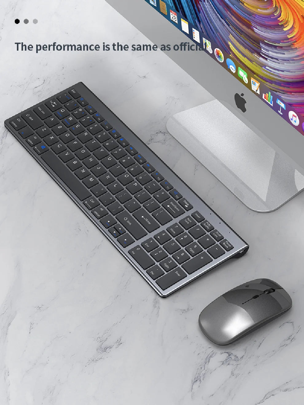 JOMAA Bluetooth&2.4G USB Keyboard and Mouse Set for Laptop Computer ipad Rechargeable Wireless Keyboard and Mouse Combo Slient