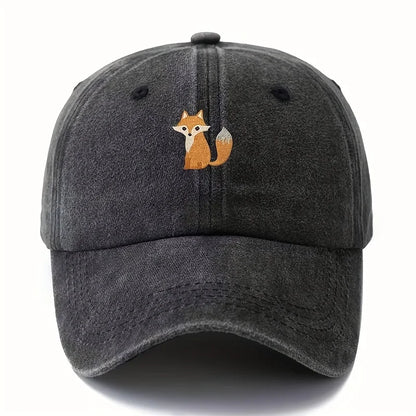 Cute Fox Pattern Printed Baseball Cap for Daily Casual Fashion, Versatile City Commuting Hat, Suitable for Men and Women