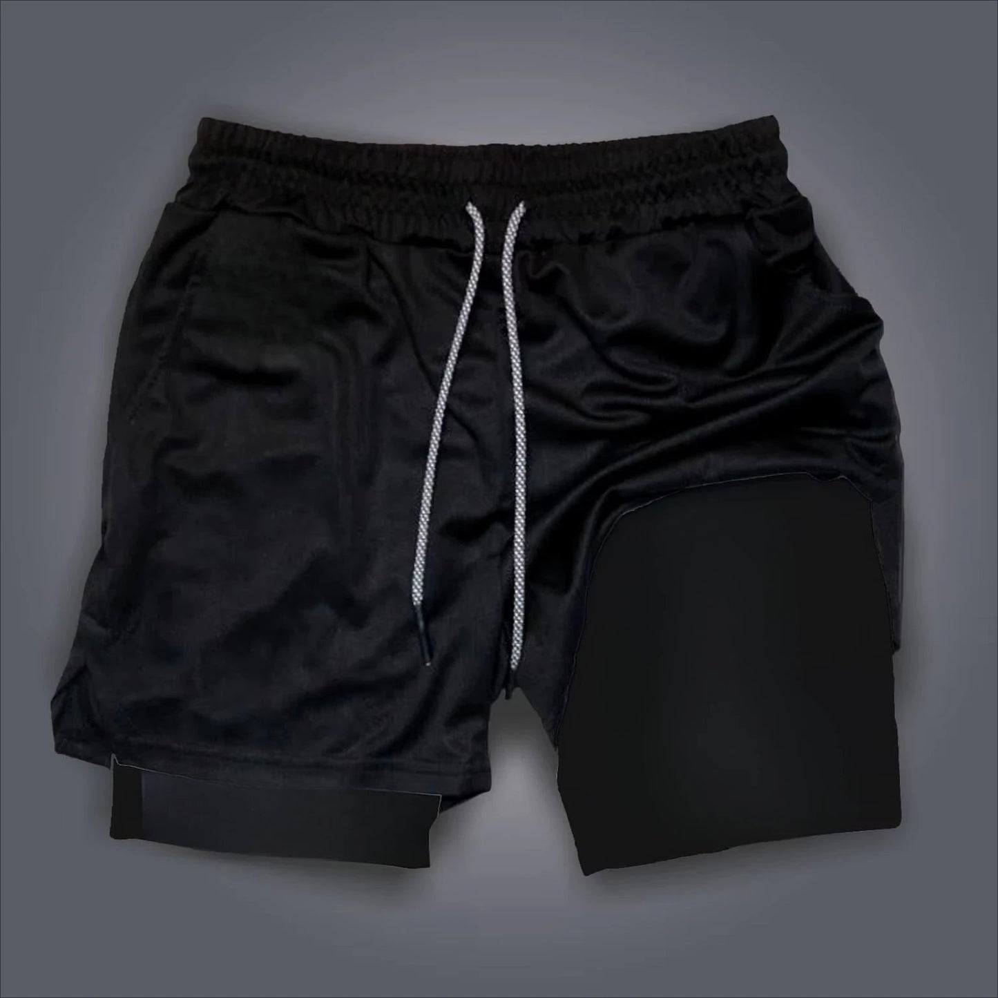 2026 Men's Shorts Double Layer 2-in-1 Dragon Ball Z Anime Graphic Print Streetwear Casual Summer Elastic Fitness Sports Pants