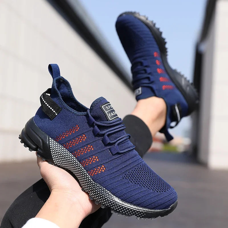 Lässige Herren-Sneaker aus Mesh, leicht und atmungsaktiv, mit weicher Sohle, Slip-on-Laufschuhe, flache Loafers, Trainers, Zapatos Hombre