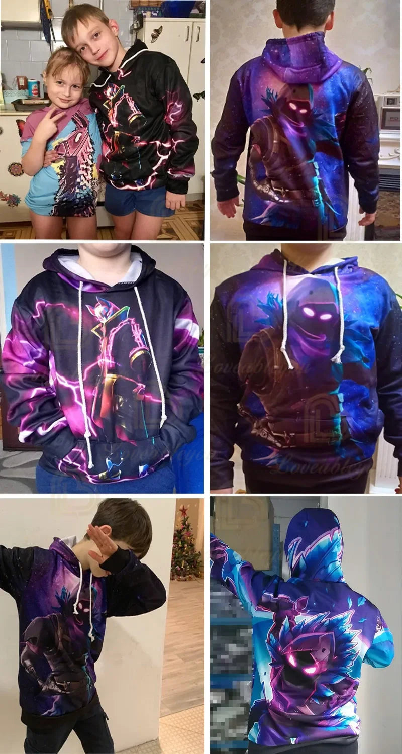 Fortnite Jungen-Cosplay-Hoodie „Cool Heroes“, Cartoon-Sweatshirt, Kinderkleidung für Frühling und Herbst, Baby-Mantel, Kapuzenjacke für Kinder