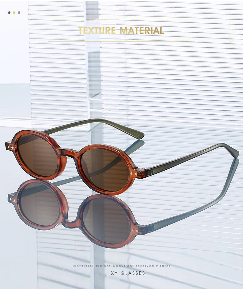 2026 Retro Small Round Frame Eyewear | Double Gold Rivet Accent | High-End Styling Sunglasses