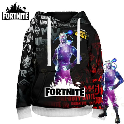 Fortnite-fanien huppari 3D Battle Royale -printillä – cosplay Victory -painettu huppari miehille, naisille ja lapsille, hupullinen streetwear-collegepaita