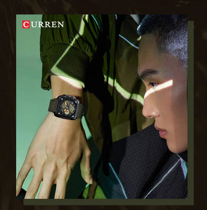 Top Brand CURREN Men's Watches Luxury Square Quartz Wrist Watch Original Waterproof Luminous Chronograph Watch for Men Relogio