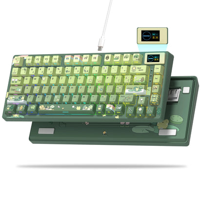 womier S-K80 Gamer Keyboard with Color OLED Display Mechanical Gaming Keyboard Hot Swappable Gasket Mount RGB Custom Keyboard