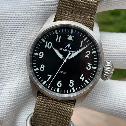 STEELFLIER Official SF743 Quartz Pilot Big Onion Crown Swiss Luminous VH31 20Bar Waterproof Sapphire Crystal Luxury Dive Watch