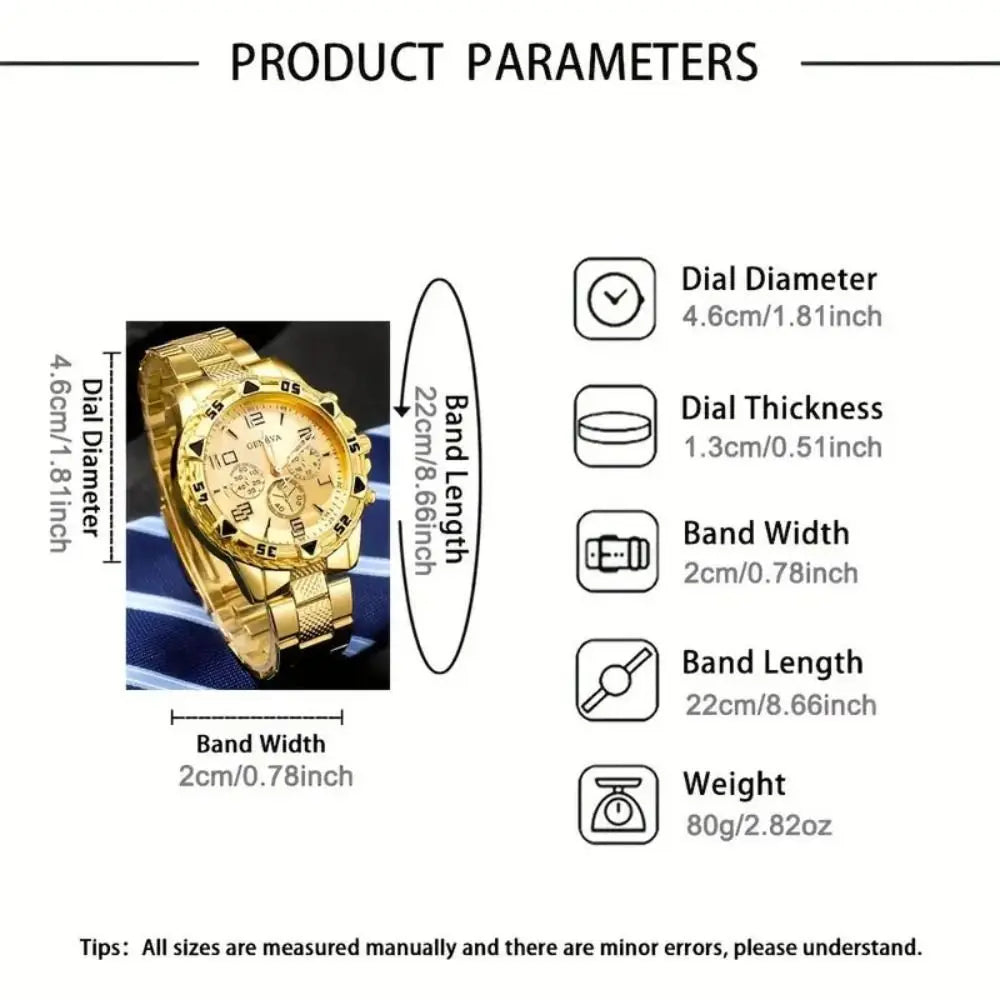 High Quality Stainless Steel Watchband Men Wristwatch Luxury Casual Quartz Watch Large Dial Business Watch