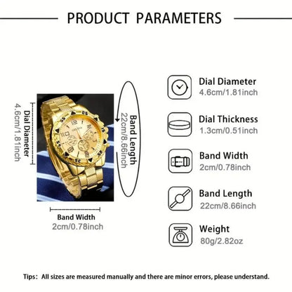 High Quality Stainless Steel Watchband Men Wristwatch Luxury Casual Quartz Watch Large Dial Business Watch