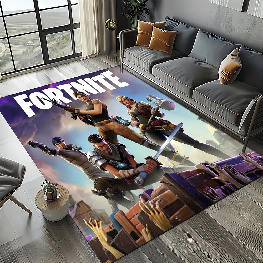 2025 New Style Fortnite-e Cartoon Rug Carpet for Living Room Bedroom Decor, Floor Mat Non-slip Decoration for Sofa Doormat Kids