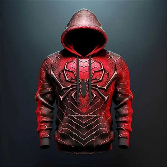 Spider Pattern Men's Fashion Hoodies Long Sleeve Autumn Winter 3D Print Street Hip Hop Sweatshirts 6XL Plus Size Casual Hoodies, Produit gaming premium Fraquane