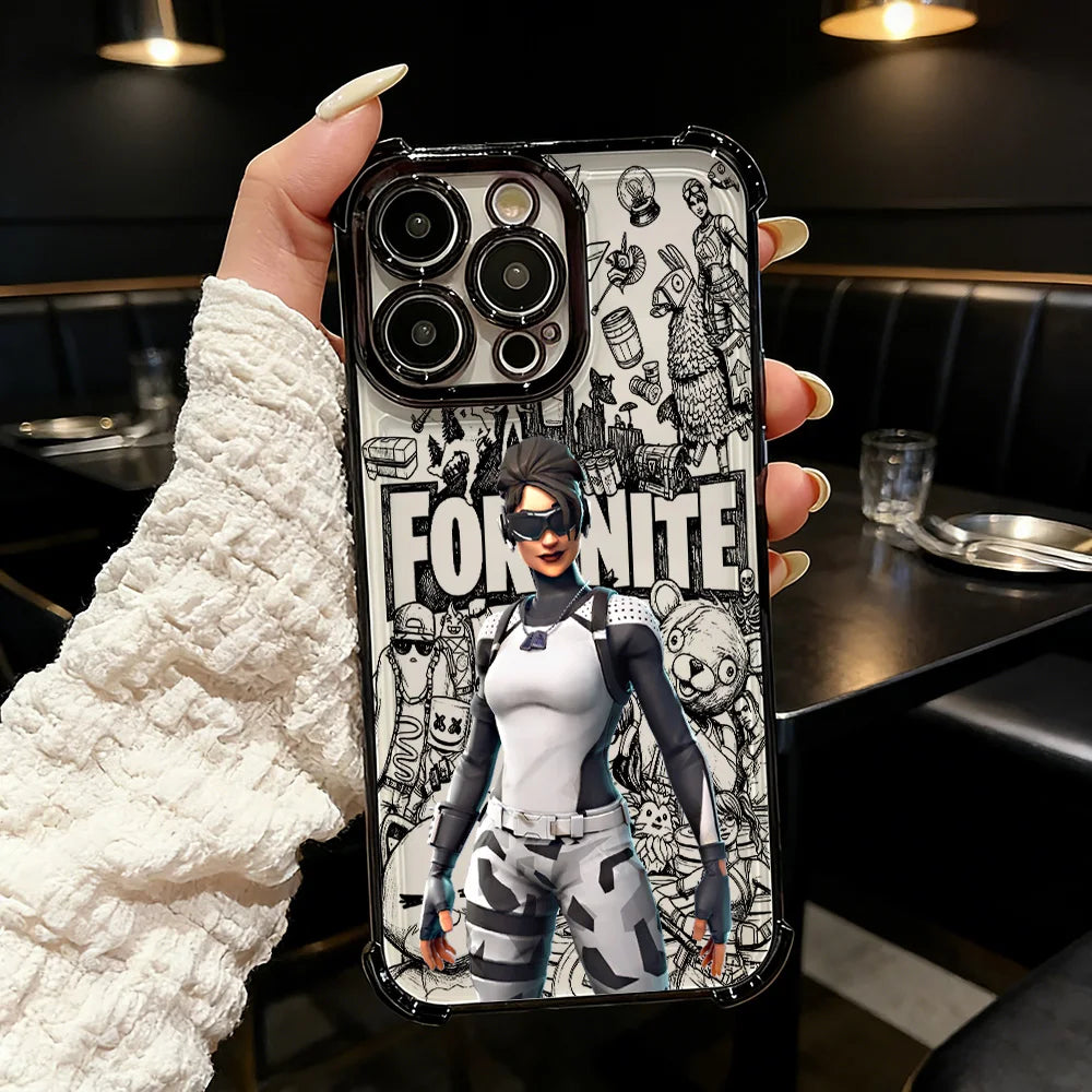 Custodia per telefono placcata del popolare gioco FortniteS per Samsung A37 A57 A07 A36 A16 A35 A55 A25 A26 A05s A15 A54 A34 A24 A14 A05 A04 4G 5G