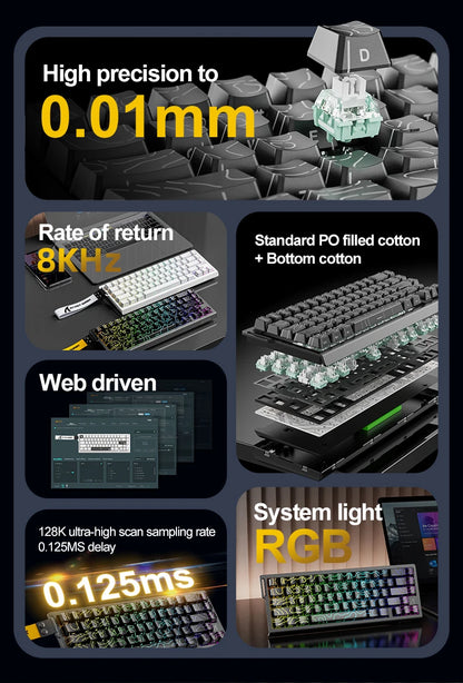 Magnetic Switch Keyboard ATTACK SHARK X68HE Wired and FREEWOLF F68 Wired F68Pro Wireless for Pro Gaming 8K Hz 0.01mm Rapid Trigg