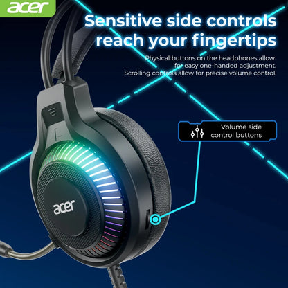 RGB Cool Lighting Wired Earphones Low latency Headphones with Mic Breathable Comfortable Earbuds Surround Sound Effects for Game