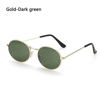 Women Female Oval Sunglasses Eyewear Driver Goggles Gold Small Retro Vintage Sexy Round Sunglasses Frame Cycling Accessories