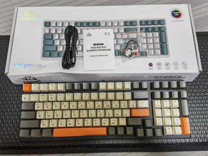 Spanish Mechanical Keyboard Spanish Russian Arabic Korean Thai Gaming Keyboard 95 Key Layout Backlight Type C With Numpad SK15