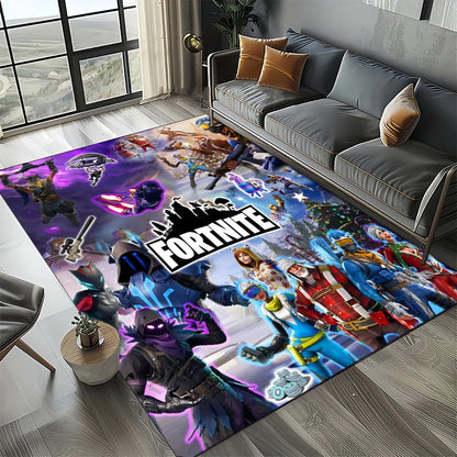 2025 New Style Fortnite-e Cartoon Rug Carpet for Living Room Bedroom Decor, Floor Mat Non-slip Decoration for Sofa Doormat Kids