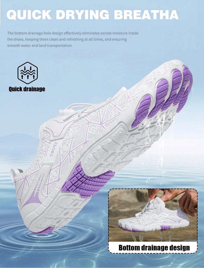 New Barefoot Wading Shoes Men and Women Mesh Quick-Drying Beach Shoes Outdoor Non-Slip Swimming Shoes Unisex Water Sports Shoes