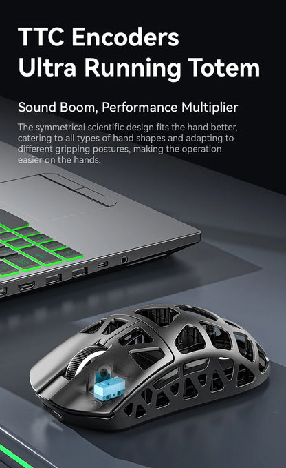 ATTACK SHARK R3 Gaming Mouse Magnesium Alloy Honeycomb,Ultra-Lightweight 8K Hz, PAW3395 Sensor, 26000 DPI, Ergonomic Shel
