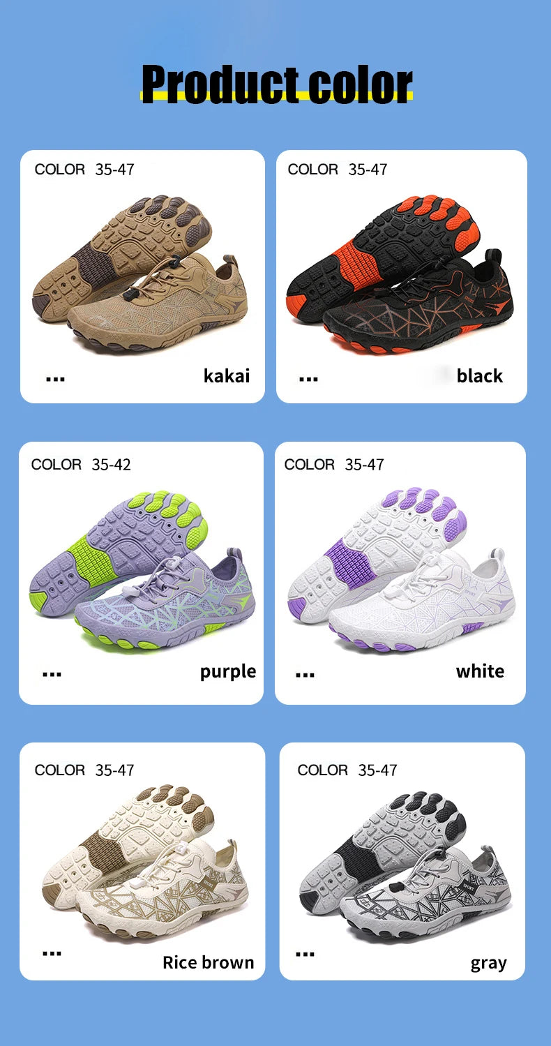 New Barefoot Wading Shoes Men and Women Mesh Quick-Drying Beach Shoes Outdoor Non-Slip Swimming Shoes Unisex Water Sports Shoes