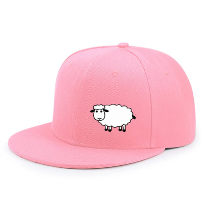 Unisex Adjustable Baseball Cap - Street Style Flat Brimmed Sheep Pattern Hat Casual Versatile And Personalized Hat