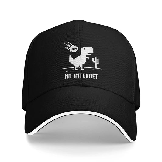 Summer Casual Baseball Cap Funny No Internet T Rex for Programmers Running Hippie Trucker Hat For Couple Hot Sal  Snapback Cap