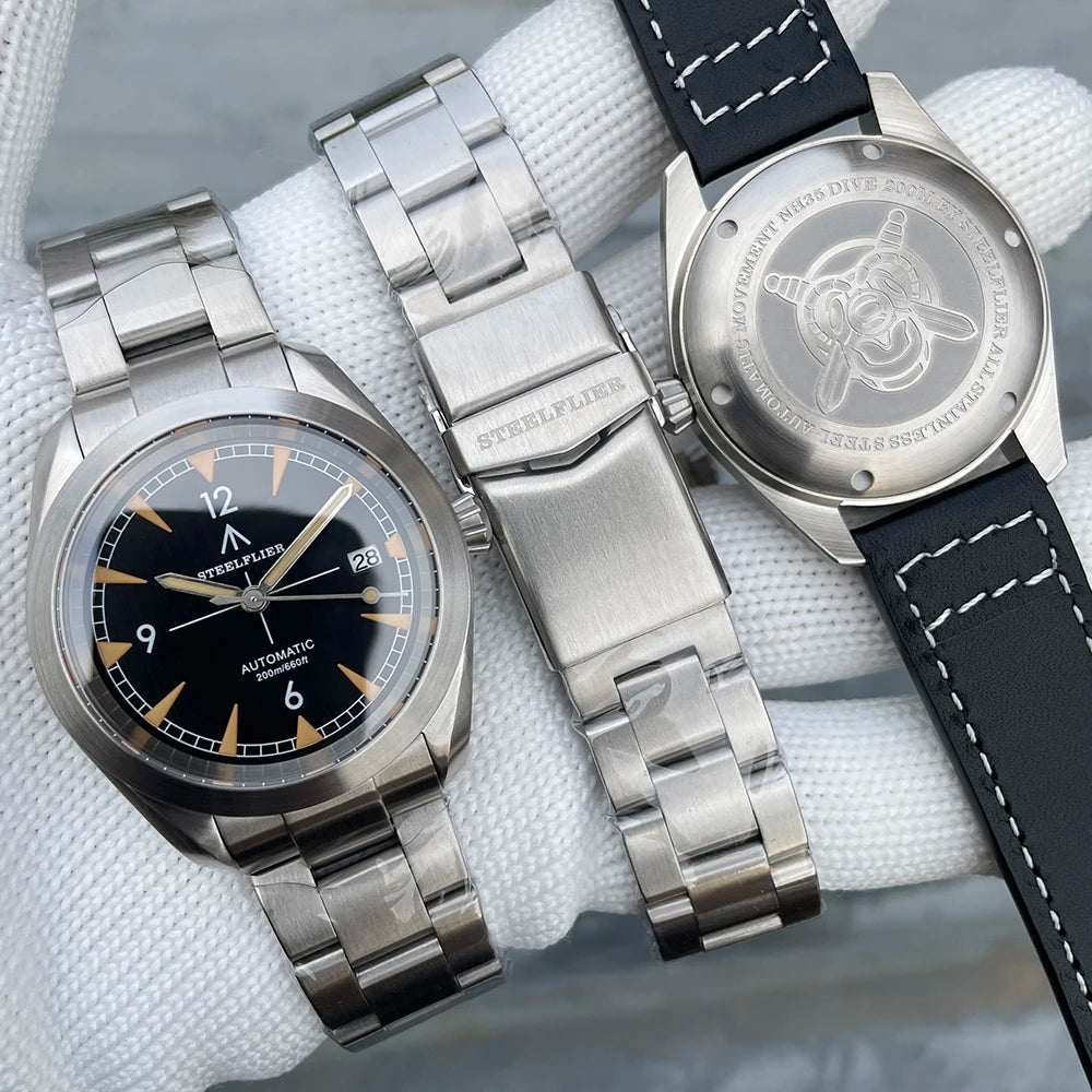 STEELFLIER Official SF751 Luxury Fashion Mechanical Wristwatch NH35 Movement Super Luminous 20Bar Waterproof Classic Dive Watch
