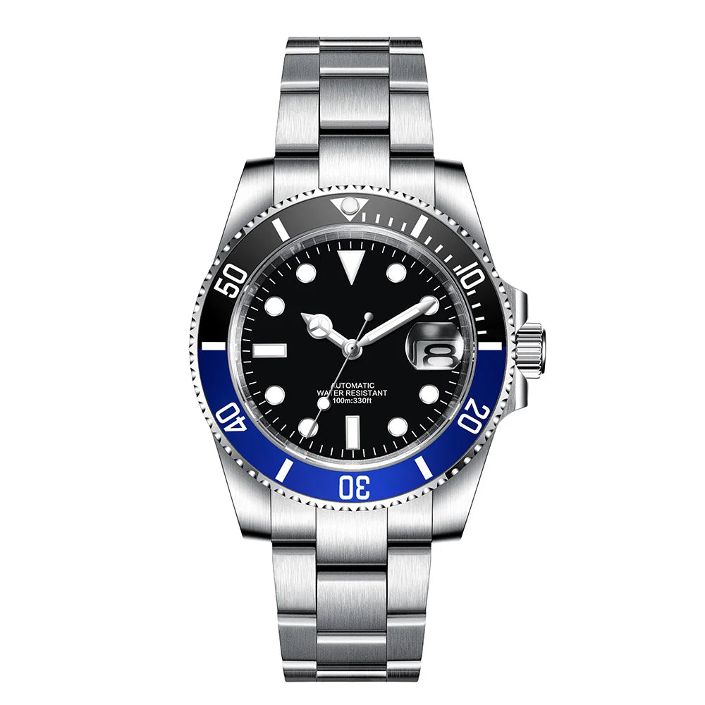 Customized Logo Reloj Men's Mechanical Automatic Wristwatch NH35 Movement 40mm Dial 100M Waterproof Sapphire Glass DIY Corgeut
