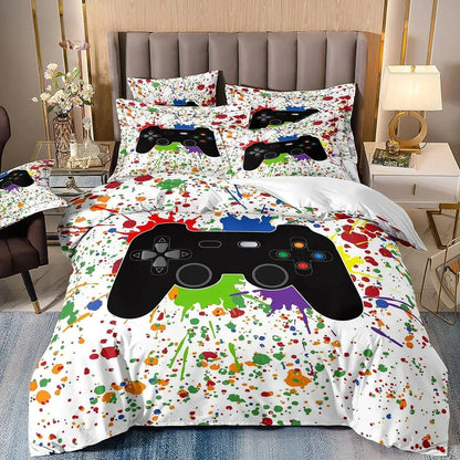 Gamer-Bettwäsche-Set für Jungen und Kinder, Gaming-Bettbezug-Set Queen, Videospiel-Deckenbezug, Bettwäsche-Set mit Playstation-Designs für Teenager und Männer