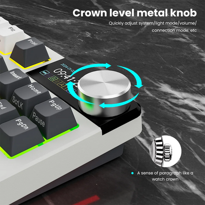 RK ROYAL KLUDGE S85 TFT Color Screent Mechanical Keyboard Tri Mode Wireless 85 Keycaps Hot-Swappable Gamer Keyboard RGB Backlit