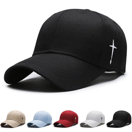 Unisex Simple Cross Water Drop Embroidery Baseball Caps Spring and Autumn Outdoor Adjustable Casual Hat Sunscreen Hat