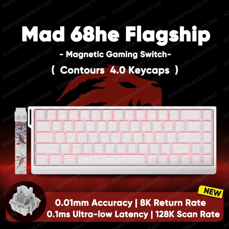 Madlions mad60he Mad60 Mad68 HE Mechanical Keyboard Magnetic Switch Mad60he Wired Game Keyboard Rapid Trigger Rgb Keyboard
