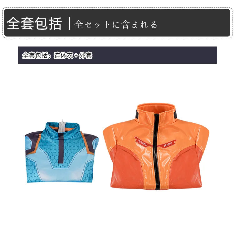 Costume cosplay Overwatch 2 Juno con parrucca, completo full set da eroina supporto, outfit per Halloween e Carnevale, Juno Teo Minh, donna e ragazza