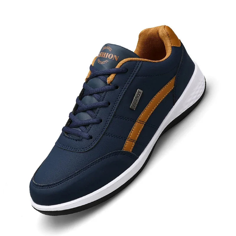 Leather Sneakers for Men, Casual Shoes, Soft Sole, Outdoor Walking Shoes, Sports, Four Seasons