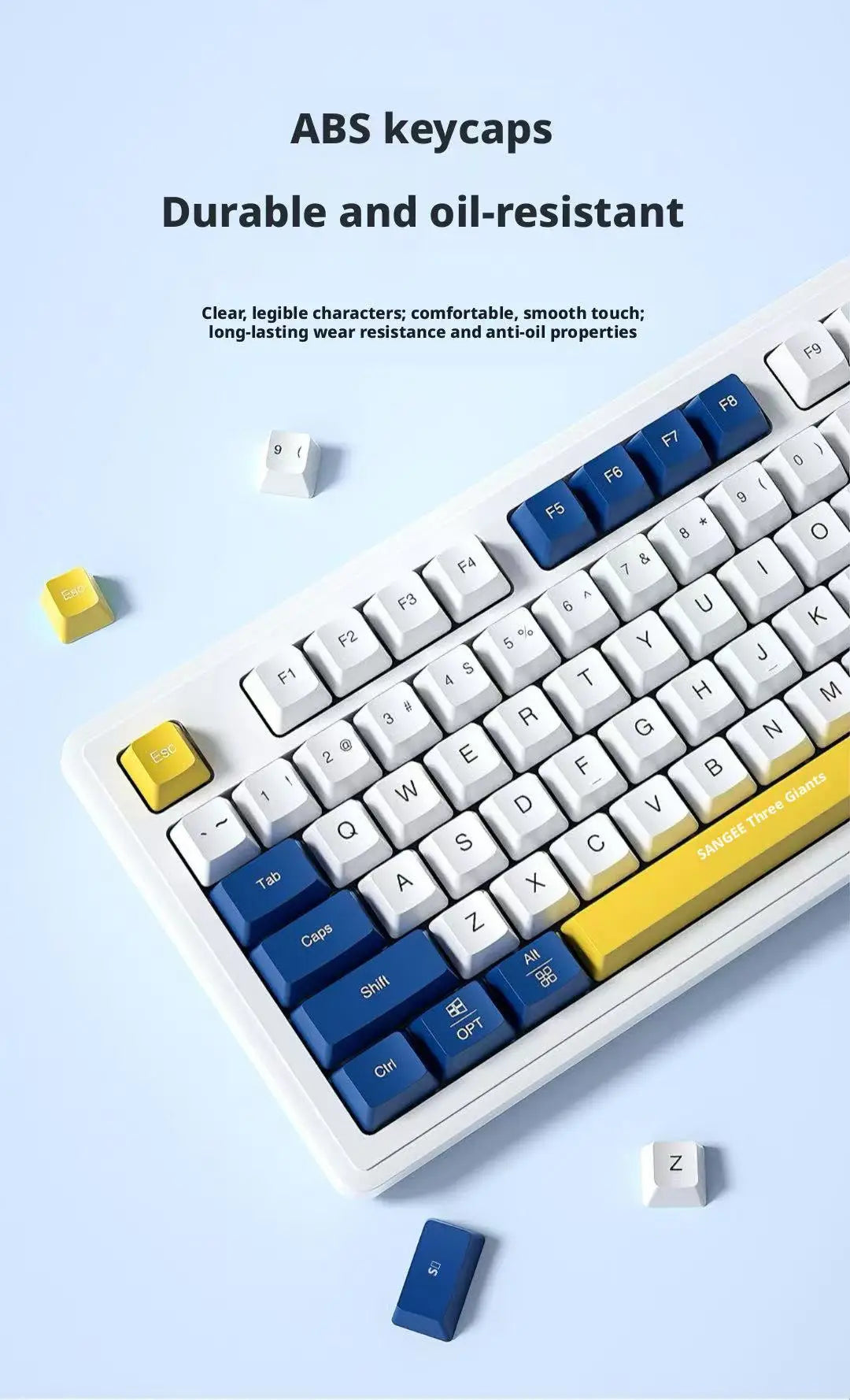 Wired Gaming Keyboard Mechanical Feel with Rotary Knob Three Color Mixed Backlit for PC Desktop Laptop Computer Accessories