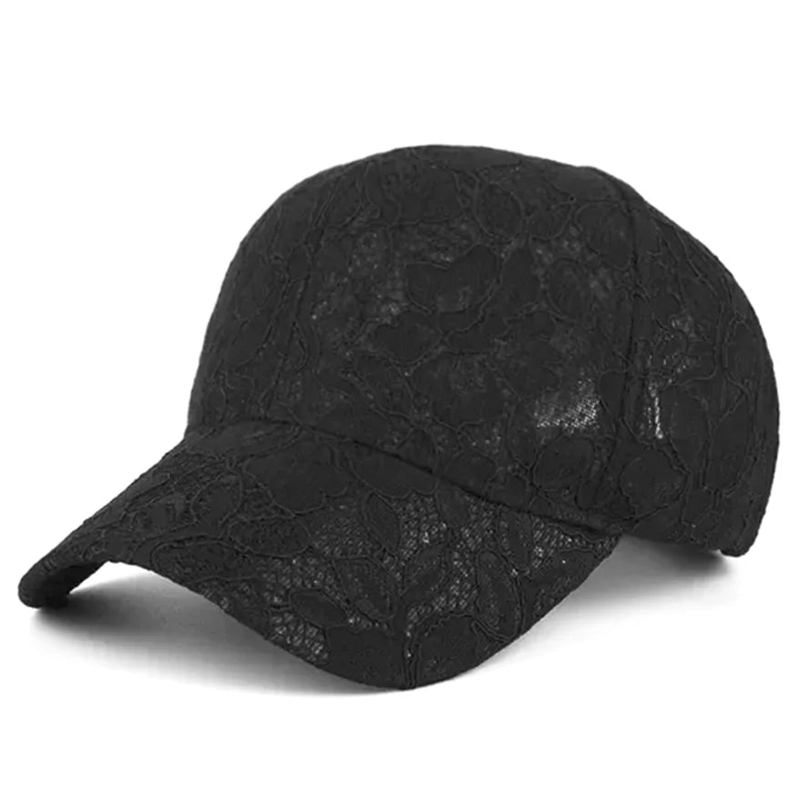 Princess-tyylinen pitsikirjailtu verkkokukka-kevät- ja kesämallinen naisten baseball-lippis, hengittävä naisten snapback-lippis, nuorille tytöille, BQ091
