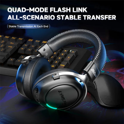 HaaYot Professional Wireless Gaming Bluetooth 6.0 Headset,7.1 Virtual Surround Sound,Low Latency 15ms for PC,PS5,Mobile,Switch