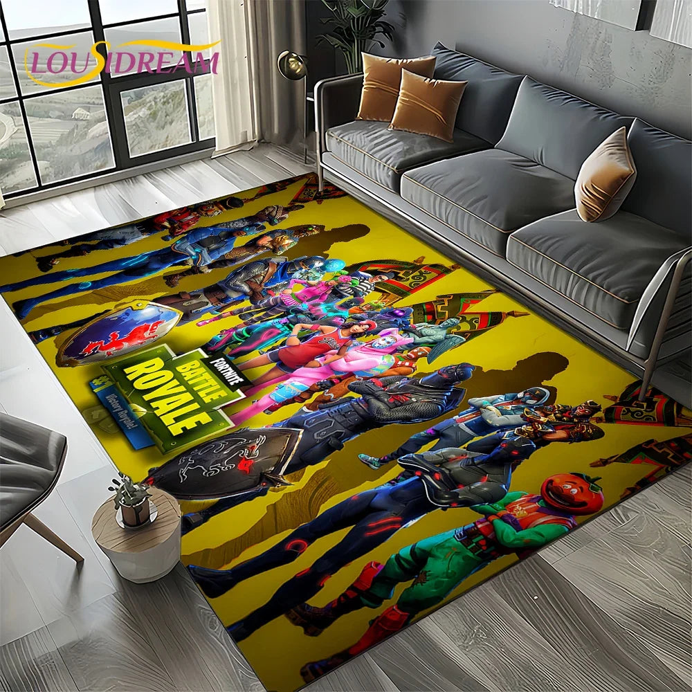 2025 New Style Fortnite-e Cartoon Rug Carpet for Living Room Bedroom Decor, Floor Mat Non-slip Decoration for Sofa Doormat Kids