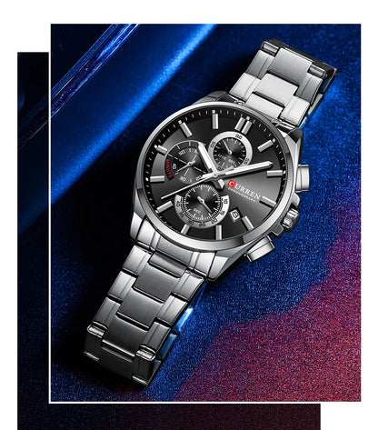CURREN mode décontracté homme d'affaires montre de luxe bracelet en acier inoxydable montres à Quartz lumineux chronographe calendrier montre