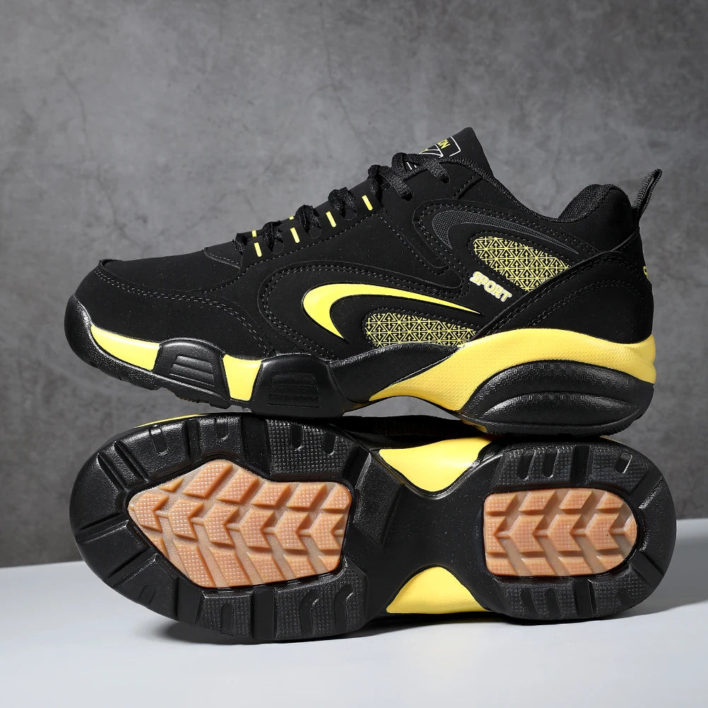 Zapatillas deportivas modernas de talla grande para hombre con bloques de color, cómodas, antideslizantes, con cordones, casuales y resistentes para actividades al aire libre masculinas