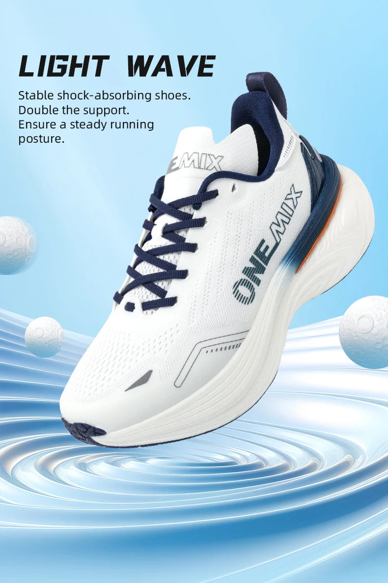 ONEMIX Bumper Max Jogging Running Shoes, Unisex Lightweight Sneakers, Road Wear-Resistant, Fashion Sports Fitness Shoes