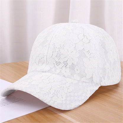 Princess-tyylinen pitsikirjailtu verkkokukka-kevät- ja kesämallinen naisten baseball-lippis, hengittävä naisten snapback-lippis, nuorille tytöille, BQ091