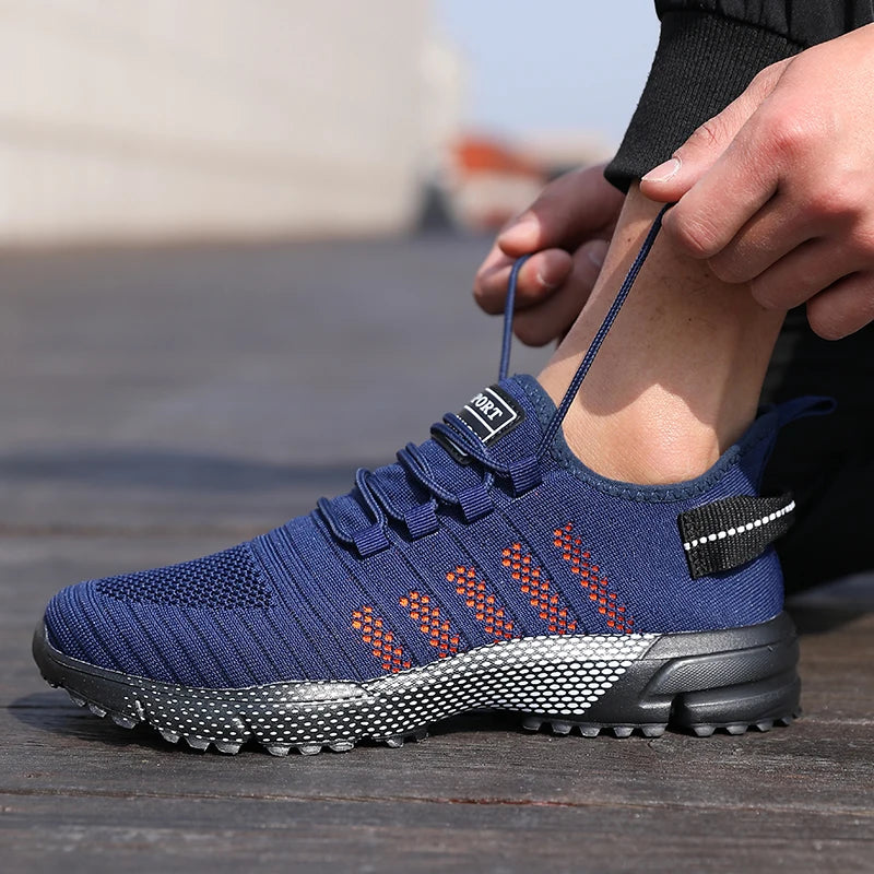 Lässige Herren-Sneaker aus Mesh, leicht und atmungsaktiv, mit weicher Sohle, Slip-on-Laufschuhe, flache Loafers, Trainers, Zapatos Hombre