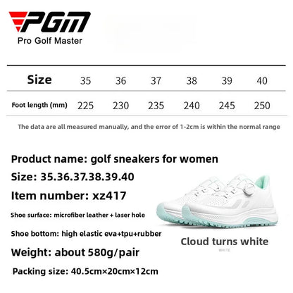 Scarpe da golf da donna PGM estive traspiranti con lacci a rotella, rialzate, antiscivolo, sneakers sportive outdoor coreane XZ417