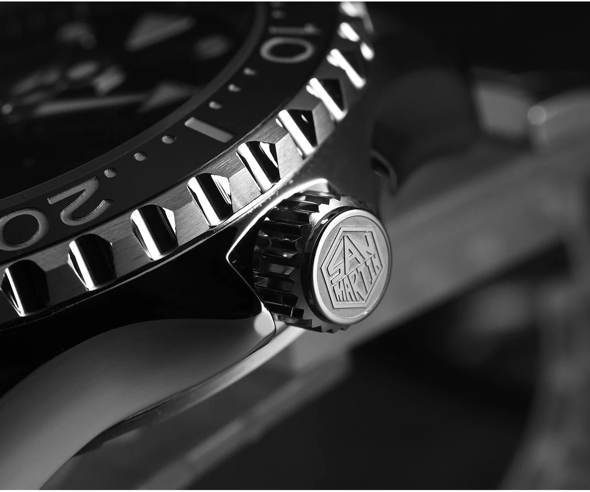 San Martin New 40mm Diver Watch YN55 Enamel Dial Classic Luxury Men Automatic Mechanical Watches Sapphire Waterproof 300m SN0009