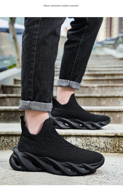 Classic Fashion Yellow Men's Running Shoes Comfort Socks Shoes Trainers Men Unisex Athletic Shoes Big Size 46 Zapatillas Hombre