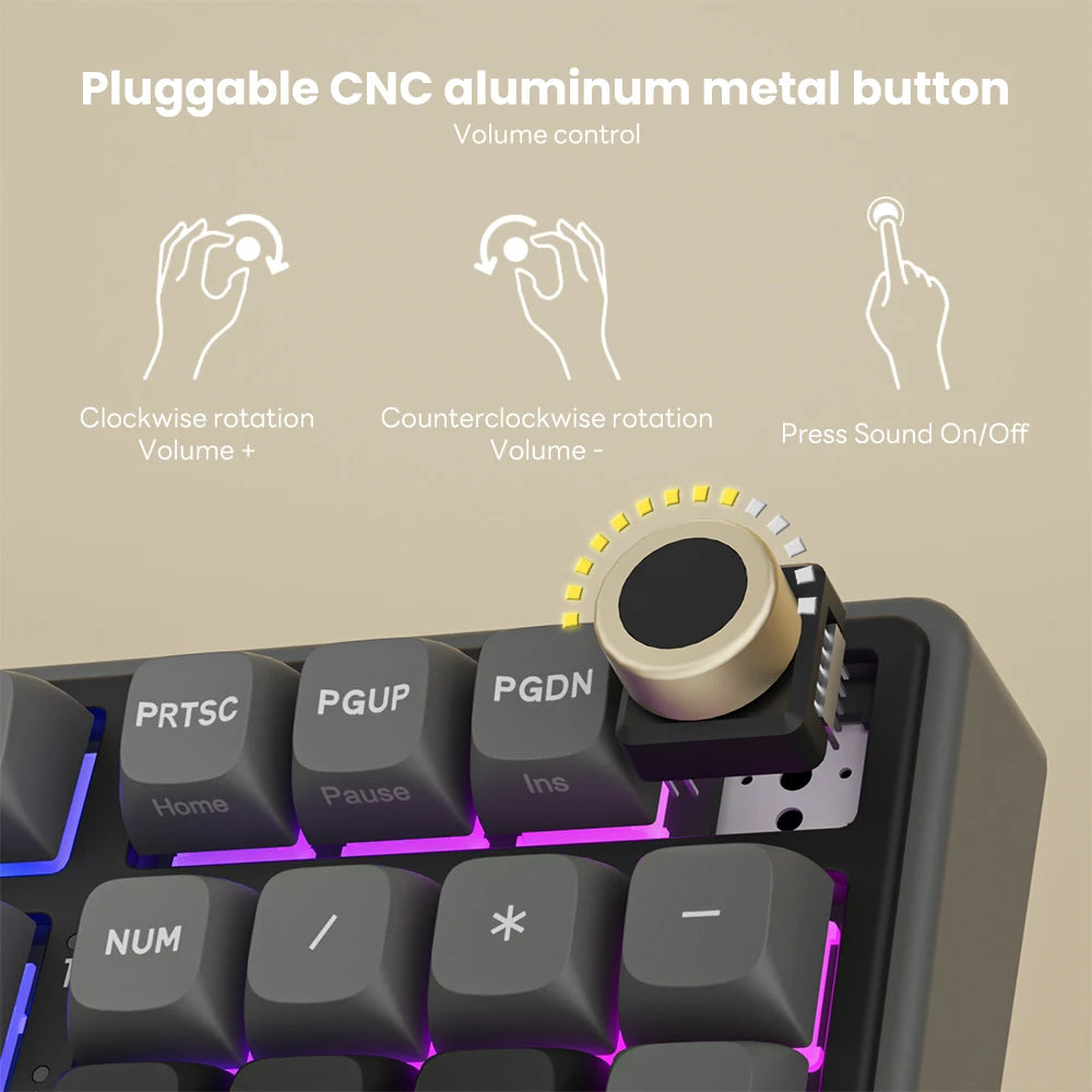 RK ROYAL KLUDGE R98Pro Gasket Wired Mechanical Keyboard 98 Keys RGB Hot-swappable Pluggable Button Gamer Keyboard PBT Keycaps