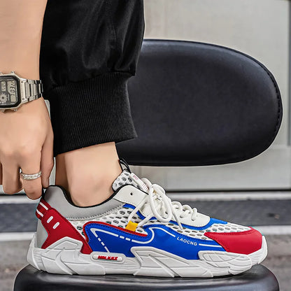 Mens Sports Shoes Summer Mesh Casual Fashion Lace Up Walking Shoes 2026 New Youth Daily Commuting Comfortable Versatile Sneakers