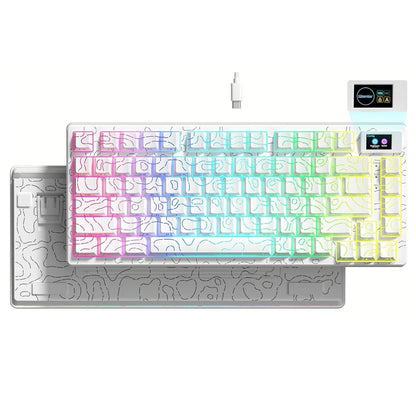 Womier SK80 Green 75% Keyboard with Color OLED Display Mechanical Gaming Keyboard Gasket Mounted RGB Hot Swap Custom Keyboard