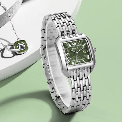 BERNY Luxury Brand Women's Watch New In High Quality S/S Square Ladies Quartz Watches Fashion Elegant Business Wristwatch