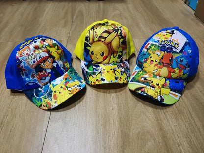 Kreslená baseballová čepice s motivem Pokémona Pikachu, nastavitelná, Pokemon Cosplay, Hip Hop, pro děti, dívky i chlapce, anime postavičky, hračky, dárky pro děti